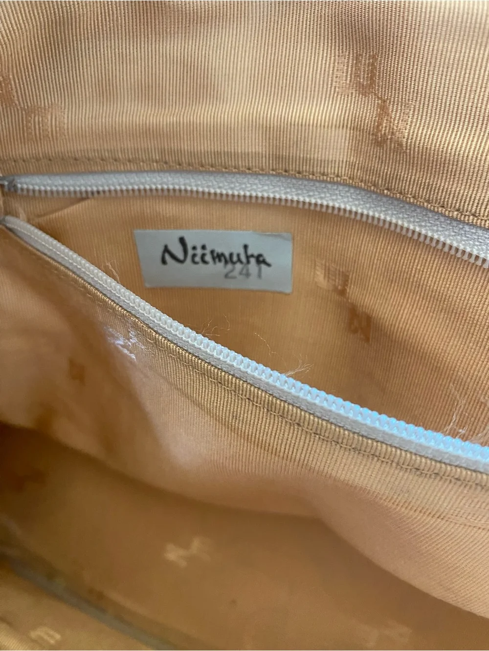 Japanese Vintage Beige Leather Tote Handbag - Neutral Leather Satchel - staple